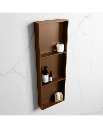 Mondiaz Easy Nis 89,5x29,5cm in solid surface kleur Rust | Rust. 3 vakken  geschikt voor in- of opbouw