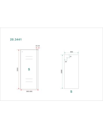 Side zijwand voor Puerta en Slide nisdeur 900 x 2000 x 8 mm nano helder glas/chroom