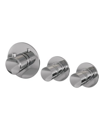 BRAUER Chrome Edition inbouwthermostaat en 2 stopkranen met in- en afbouwdelen chroom