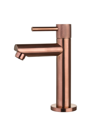 Sani DeLuxe Fonteinkraan opbouw rond Brons met geribbeld knop