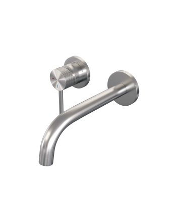 BRAUER Brushed Carving inbouw wastafelmengkraan met gebogen uitloop en rozetten model A2 RVS geborsteld PVD