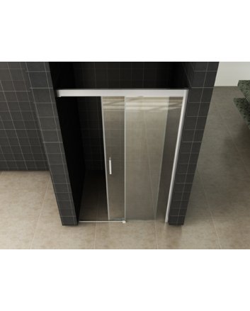 Puerta nisdeur met 1 schuifdeur 1400 x 2000 x 8 mm nano helder glas/chroom