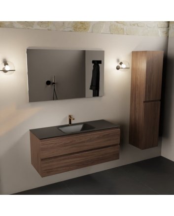 Mondiaz Aivy 120cm badmeubel Mocha, wastafel Urban solid surface midden 1 kraangat