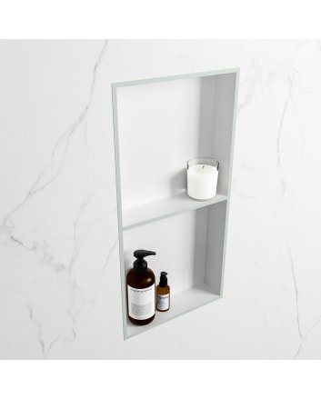 Mondiaz Easy Nis 59,5x29,5cm in solid surface kleur Greey | Talc. 2 vakken geschikt voor in- of opbouw