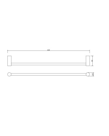 Ida enkele handdoekrek 60cm geborsteld messing