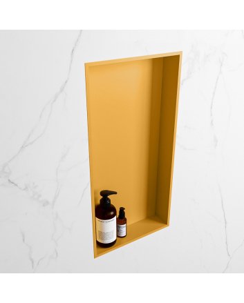 Mondiaz Easy Nis 59,5x29,5cm in solid surface kleur Ocher | Ocher. 1 vak  geschikt voor in- of opbouw
