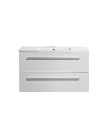 Sani DeLuxe Aktieset badmeubel DL met greep aluminium 80 mat wit zonder spiegel