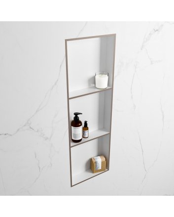 Mondiaz Easy Nis 89,5x29,5cm in solid surface kleur Smoke | Talc. 3 vakken  geschikt voor in- of opbouw