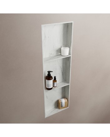 Mondiaz Easy Nis 89,5x29,5cm in solid surface kleur Opalo. 3 vakken  geschikt voor in- of opbouw