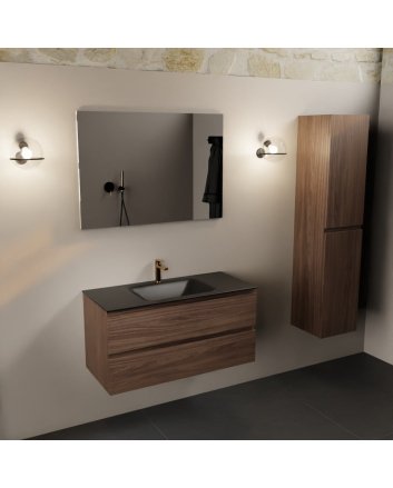 Mondiaz Aivy 100cm badmeubel Mocha, wastafel Urban solid surface midden 1 kraangat