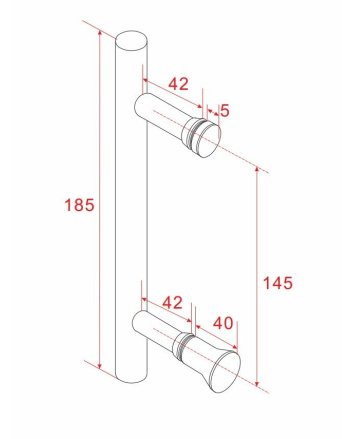 Wiesbaden type 3 deurgreep 18,5 cm chroom