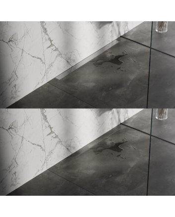 BRAUER Douchegoot met multifunctioneel rooster en flens voor wandmontage 7 x 100 RVS geborsteld