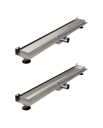 BRAUER Douchegoot met multifunctioneel rooster en flens voor wandmontage 7 x 80 RVS geborsteld