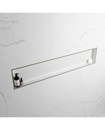Mondiaz Easy Nis 149,5x29,5cm in solid surface kleur Army | Talc. 1 vak  geschikt voor in- of opbouw
