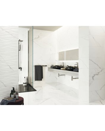 Vloer- en wandtegel marmerlook  - calacatta wit 60x60 mat - geschikt voor woonkamer en badkamer