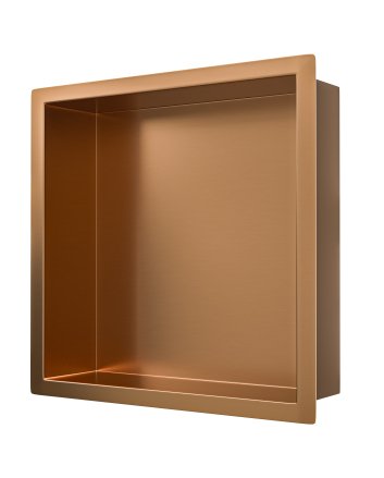 Demis inbouwnis 30 x 30 x 10 cm geborsteld brons koper