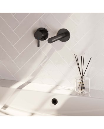 BRAUER Black Edition inbouw wastafelmengkraan met rechte uitloop en rozetten model E2 mat zwart