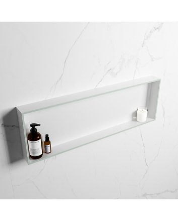 Mondiaz Easy Nis 89,5x29,5cm in solid surface kleur Greey | Talc. 1 vak  geschikt voor in- of opbouw