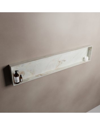 Mondiaz Easy Nis 149,5x29,5cm in solid surface kleur Frappe. 1 vak  geschikt voor in- of opbouw