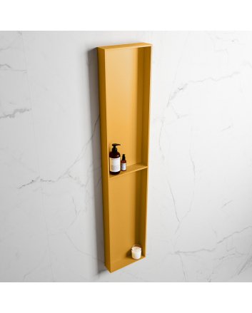 Mondiaz Easy Nis 89,5x29,5cm in solid surface kleur Ocher | Ocher. 2 vakken geschikt voor in- of opbouw