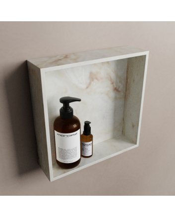 Mondiaz Easy Nis 29,5x29,5cm in solid surface kleur Frappe. 1 vak geschikt voor in- of opbouw