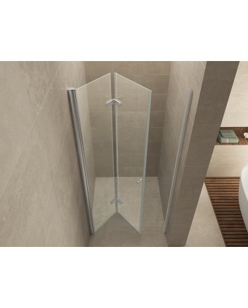 Maki nisdeur vouwbaar links 900 x 2000 x 8 mm nano helder glas/chroom