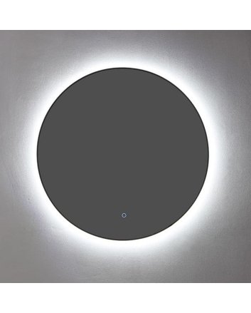 Sani DeLuxe Ronde spiegel Mat Zwart met LED verlichting, 3 kleur instelbaar & dimbaar 60 incl. spiegelverwarming