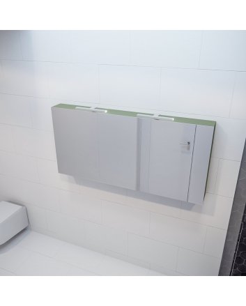 Mondiaz Cubb spiegelkast 150x70x16cm kleur army met 3 deuren