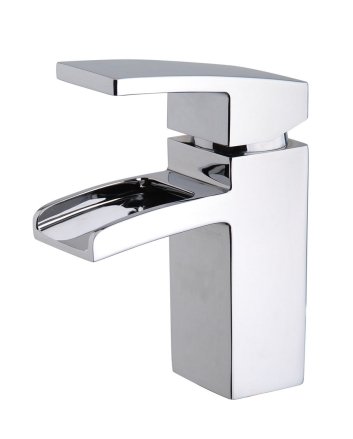 Rombo waterval wastafelkraan met clickwaste chroom