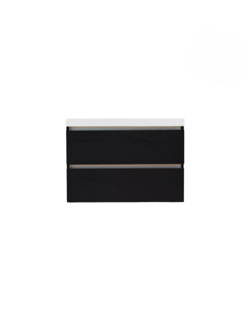 Sani DeLuxe Trendline basic onderkast met greeplijst aluminium 80 black oak