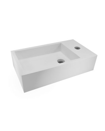 Wiesbaden Solid surface fontein rechts 40 x 22 x 10 cm mat wit