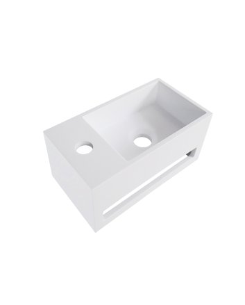 Wiesbaden Julia fontein links Solid surface 35 x 20 x 16 cm mat wit