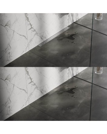 BRAUER Douchegoot met multifunctioneel rooster en flens voor wandmontage 7 x 70 RVS geborsteld