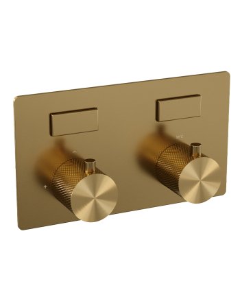 BRAUER Gold Carving 2-weg inbouwthermostaat met drukknoppen met in- en afbouwdelen goud geborsteld PVD