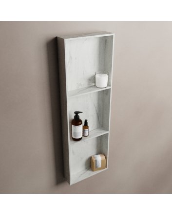 Mondiaz Easy Nis 89,5x29,5cm in solid surface kleur Opalo. 3 vakken  geschikt voor in- of opbouw