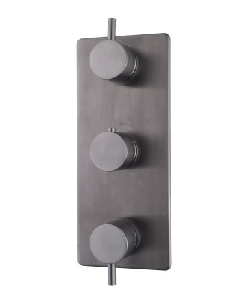 Caral afbouwdeel inbouwthermostaat 3 weg gunmetal