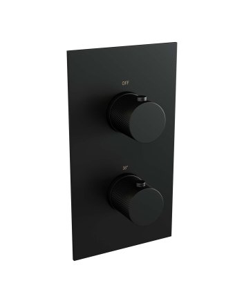 BRAUER Black Carving 3-weg inbouwthermostaat met in- en afbouwdelen mat zwart