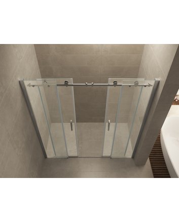Slide nis schuifdeur dubbel 1800 x 2000 x 8 mm nano helder glas/chroom