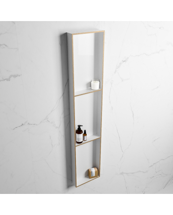 Mondiaz Easy Nis 149,5x29,5cm in solid surface kleur Oro | Talc. 3 vakken geschikt voor in- of opbouw