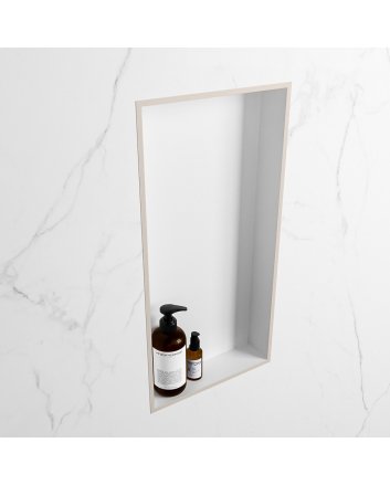 Mondiaz Easy Nis 59,5x29,5cm in solid surface kleur Linen | Talc. 1 vak  geschikt voor in- of opbouw