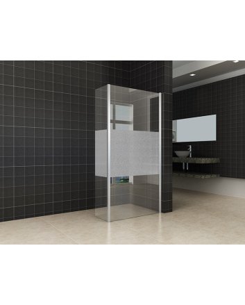 zijwand + hoekprofiel 300x2000 10mm NANO gedeeltelijk matglas