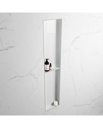 Mondiaz Easy Nis 89,5x29,5cm in solid surface kleur Greey | Talc. 2 vakken geschikt voor in- of opbouw