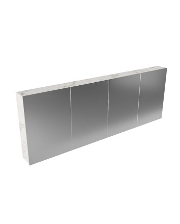 Mondiaz Cubb spiegelkast 200x70x16cm kleur carrara met 4 deuren