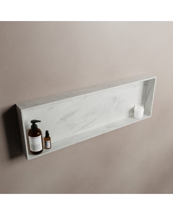 Mondiaz Easy Nis 89,5x29,5cm in solid surface kleur Opalo. 1 vak geschikt voor in- of opbouw