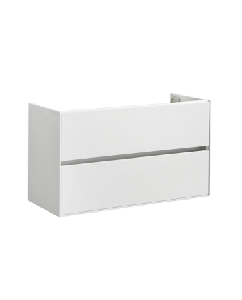 Sani DeLuxe Compact Greeploos onderkast met greeplijst aluminium 100 Hoogglans Wit