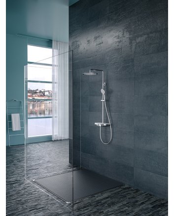 Nuovo thermostatische regendoucheset opbouw met planchet chroom