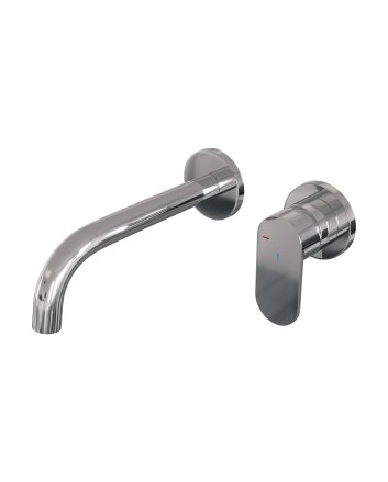 BRAUER Chrome Edition inbouw wastafelmengkraan met gebogen uitloop en rozetten model C1 chroom