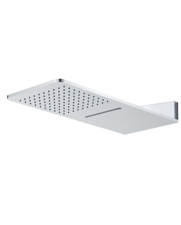 luxe vierkante wand-hoofddouche+waterval 600x25 chr