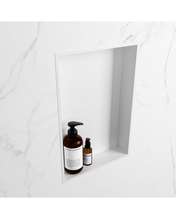 Mondiaz Easy Nis 44,5x29,5cm in solid surface kleur Talc | Talc. 1 vak  geschikt voor in- of opbouw