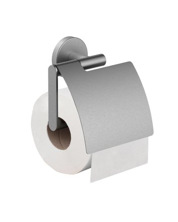 Alonzo toiletrolhouder met klep RVS geborsteld